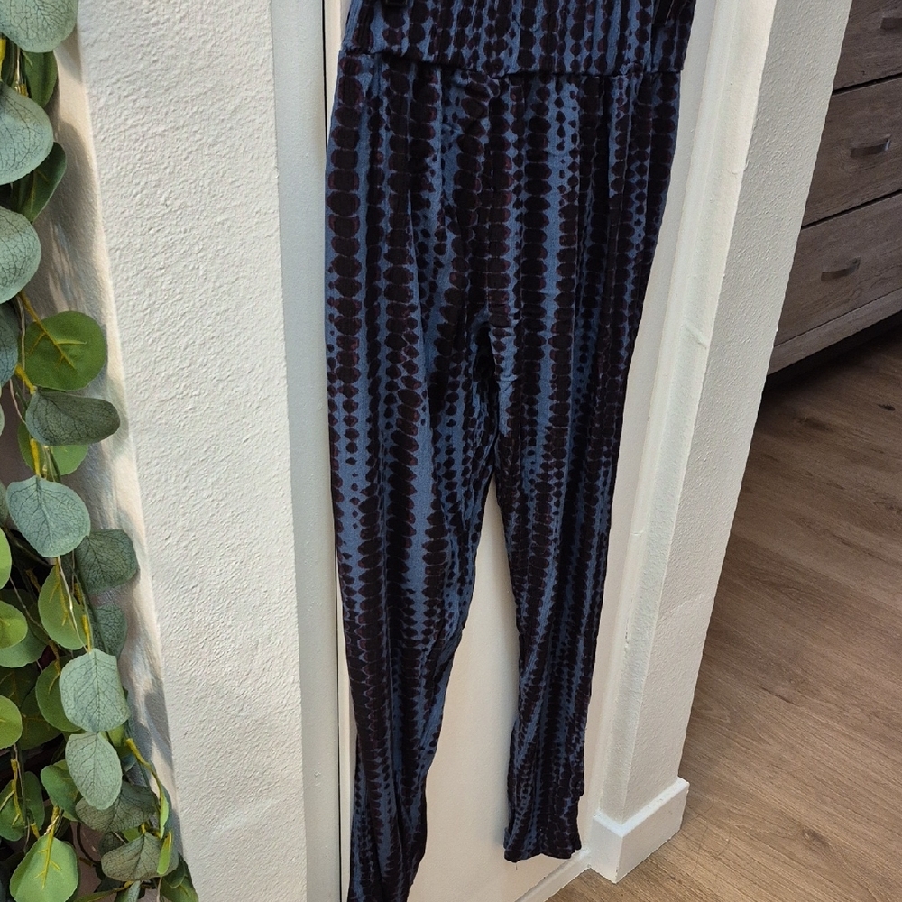 Stylish Blue Patterned Women's Pants